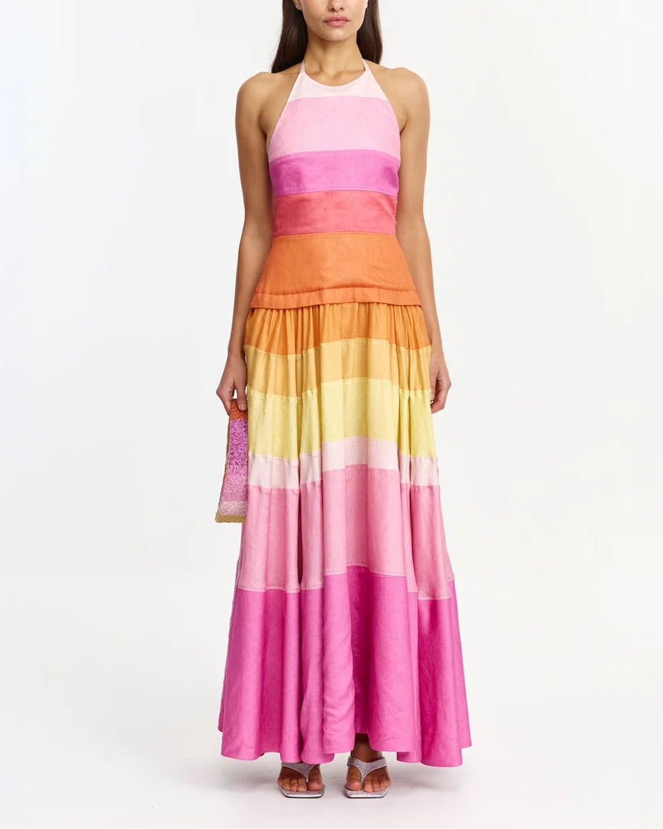 ACLER Rourke Maxi Dress in gelati mix on figure front