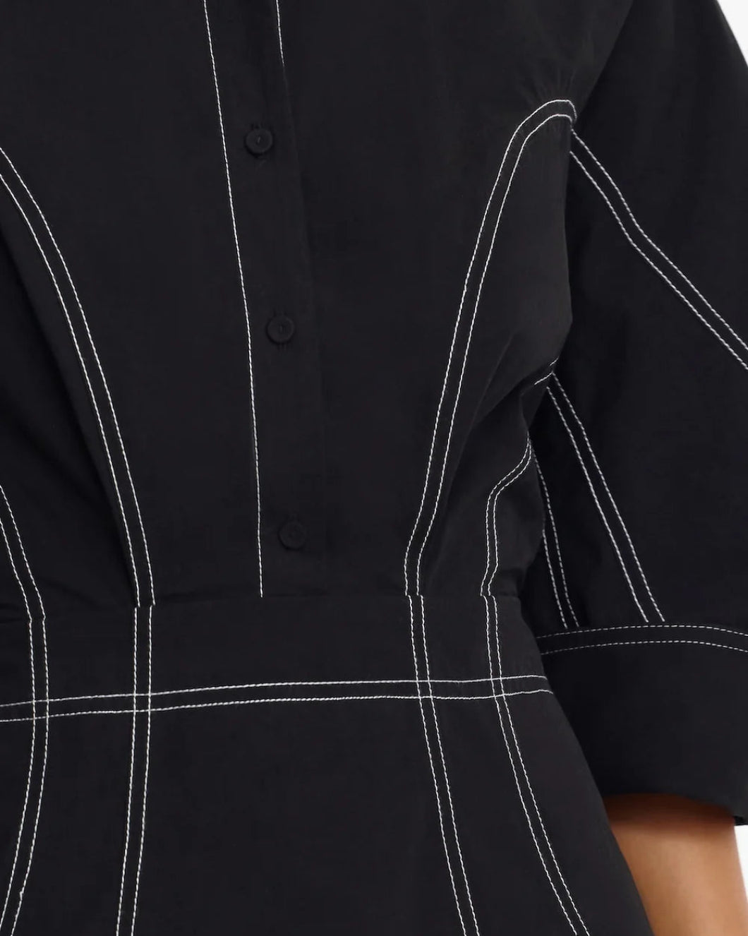 ACLER burwell mini dress black on figure front detail