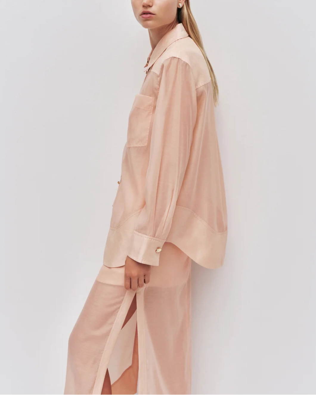 AJE Capture Shirt pink on figure side