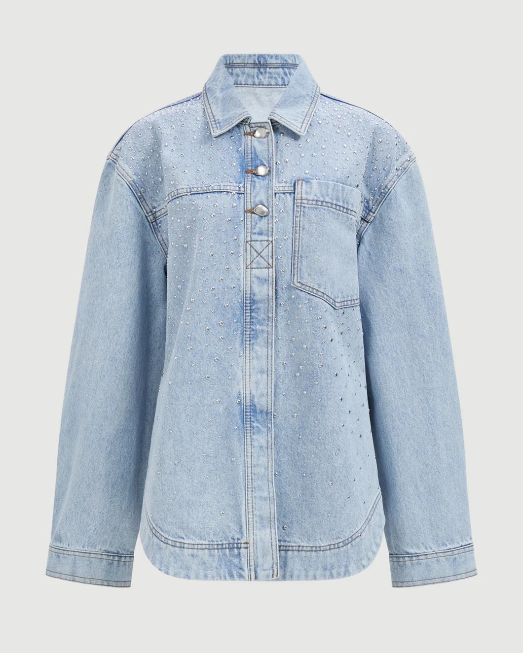 AJE Lucine Stud Denim Shirt isolated