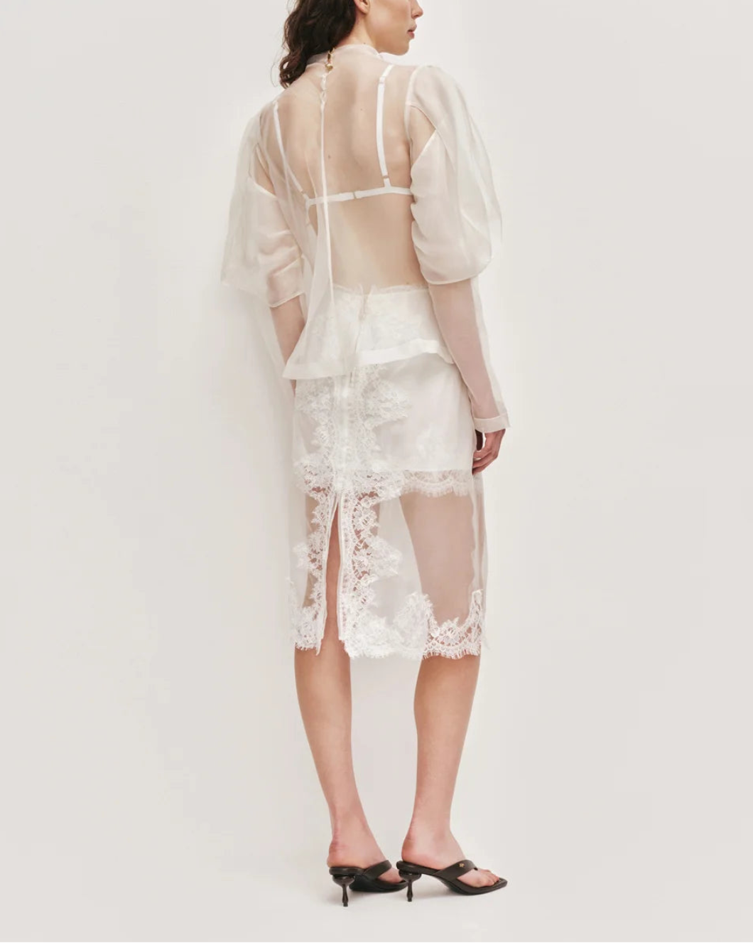 AJE Mirella Organza Long Sleeve Top on figure back