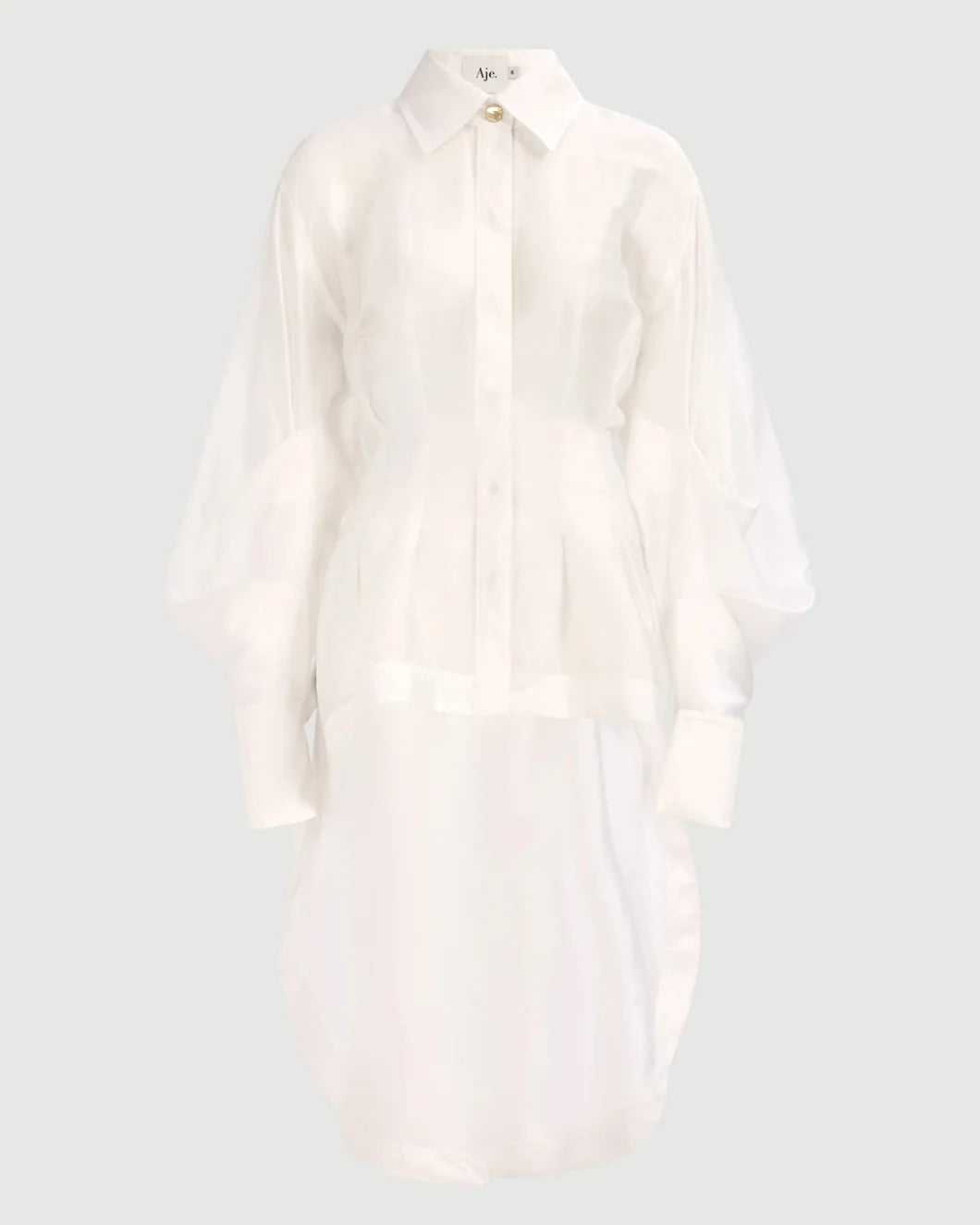 AJE Murphie Long Shirt Ivory isolated