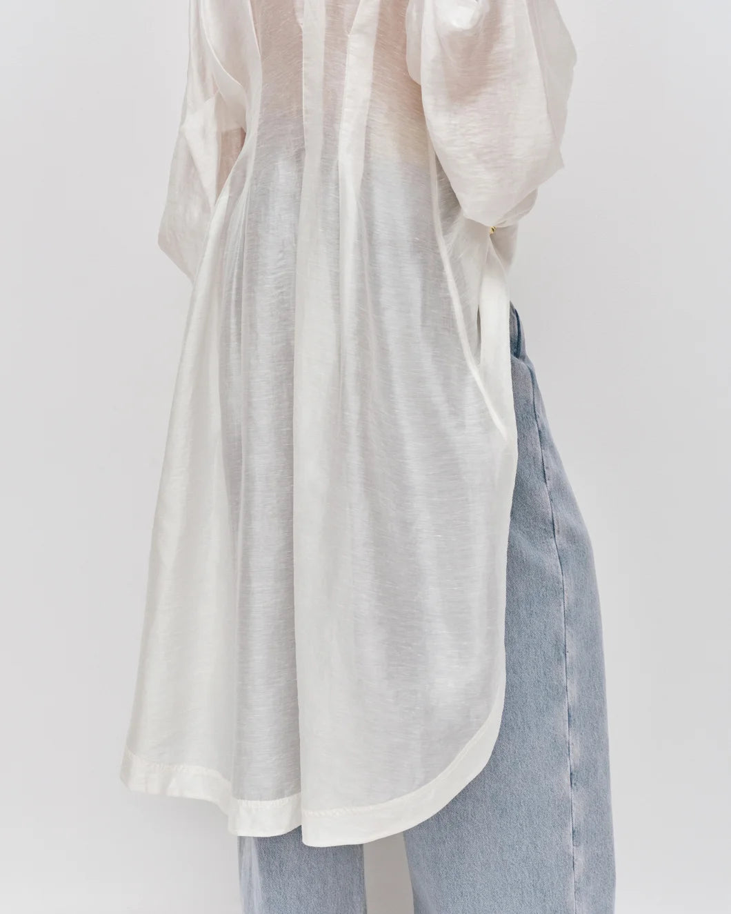 AJE Murphie Long Shirt Ivory on figure back detail 1