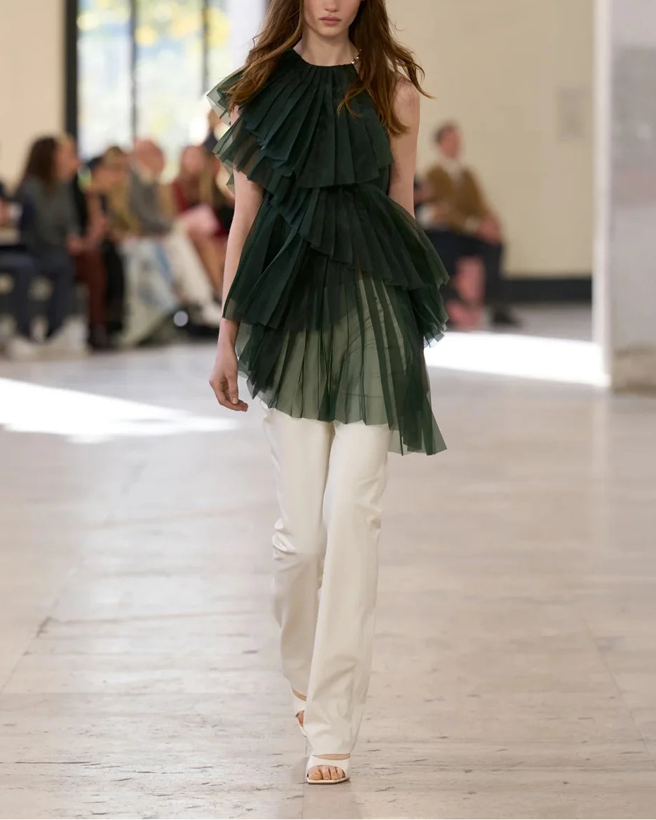 AJE Westlyn Top Hunter Green on figure front 1
