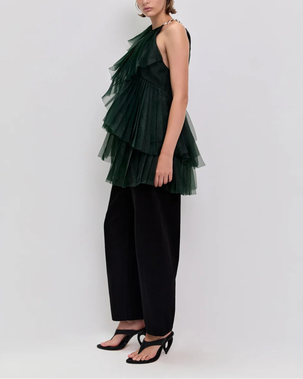 AJE Westlyn Top Hunter Green on figure side