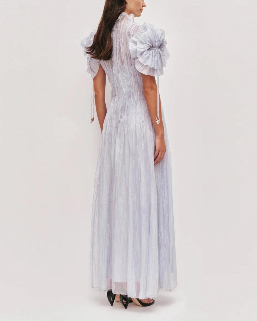 AJE clara midi dress french blue on figure side