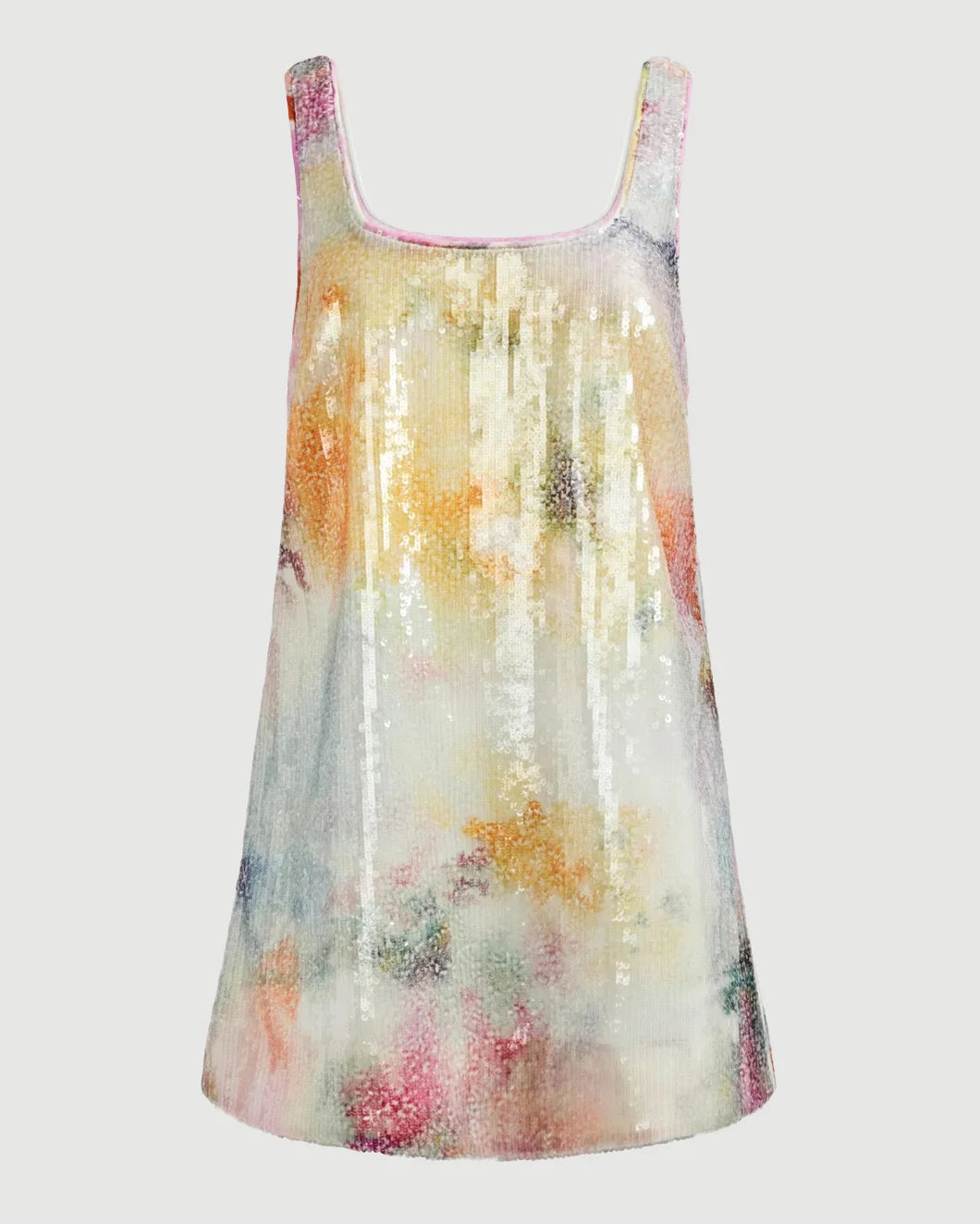 AJE dahlia mini dress mist bloom front isolated