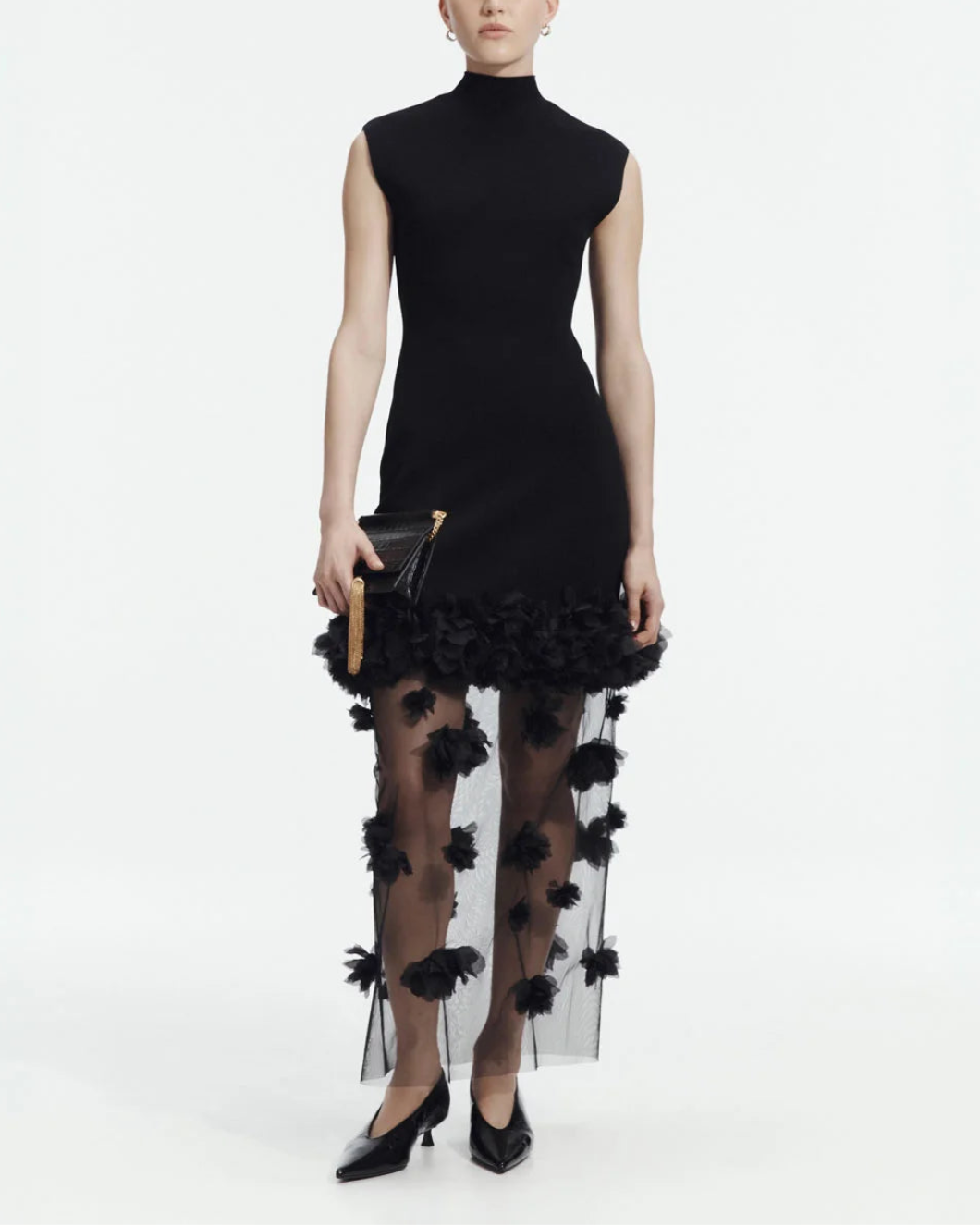 AJE Fleura Knit Midi Dress on figure front