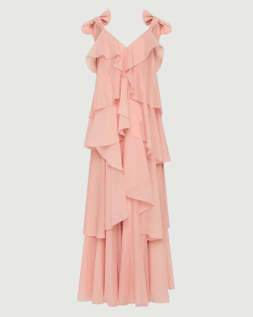 Gracie Maxi Dress in Colour Muted Rose Size 10 - Women’s Designer Dresses