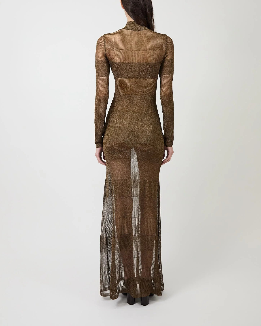 AKNVAS josephine gown brown on figure back