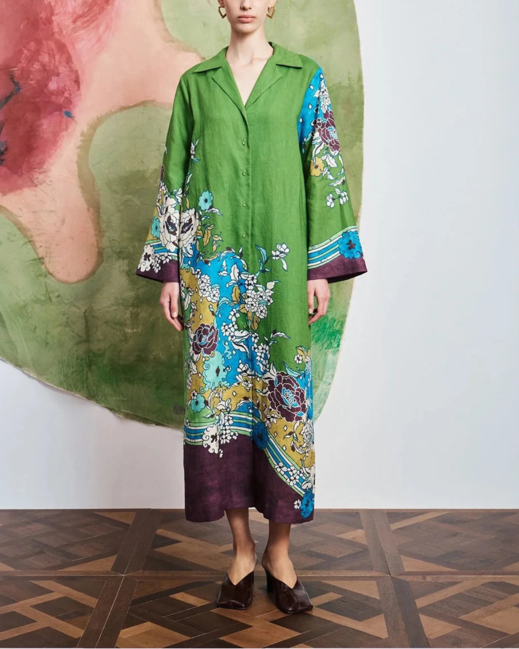 ALEMAIS Nanci Shirtdress on figure front