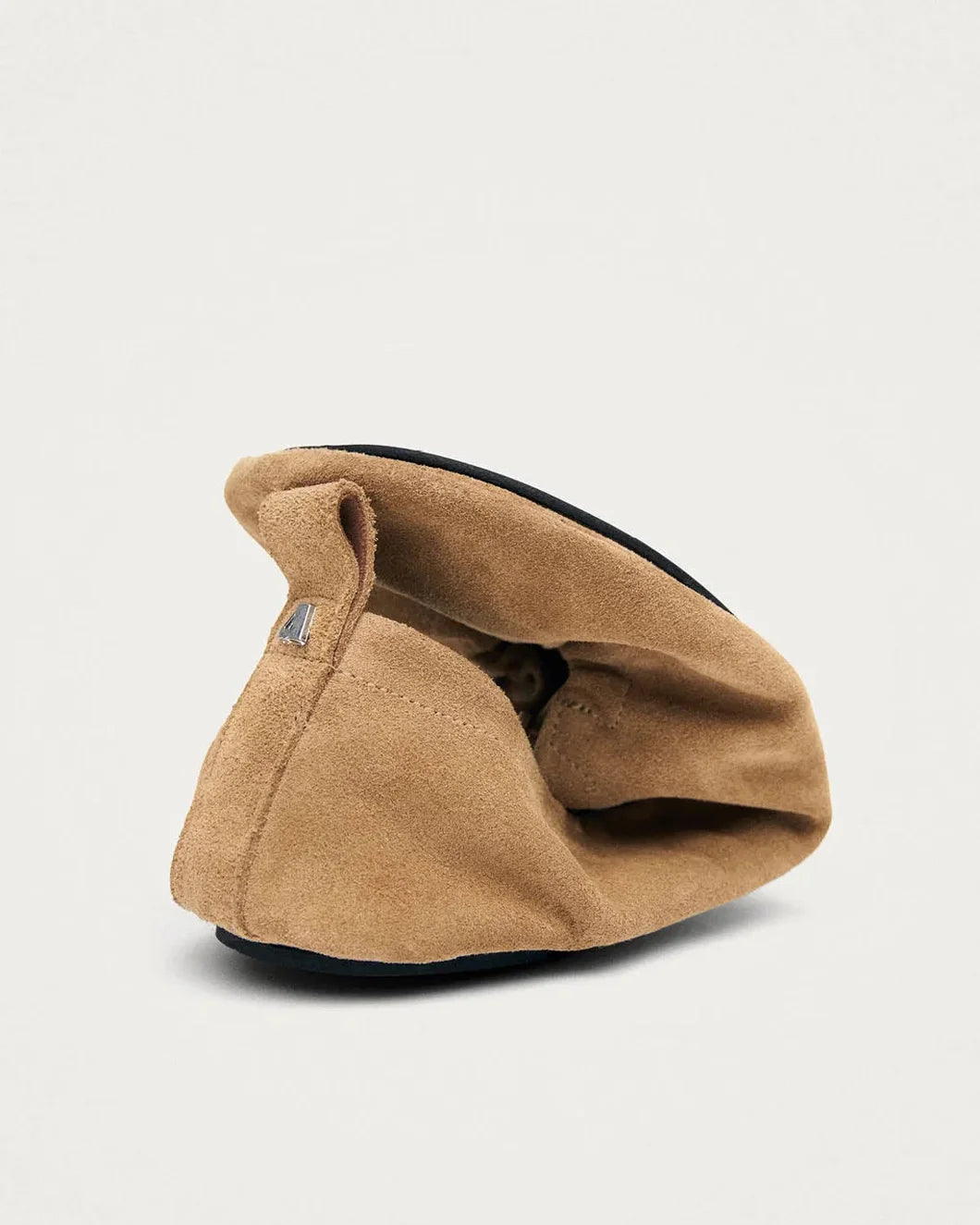 ALOHAS Rosalind Suede Tan Ballet Flats fold detail