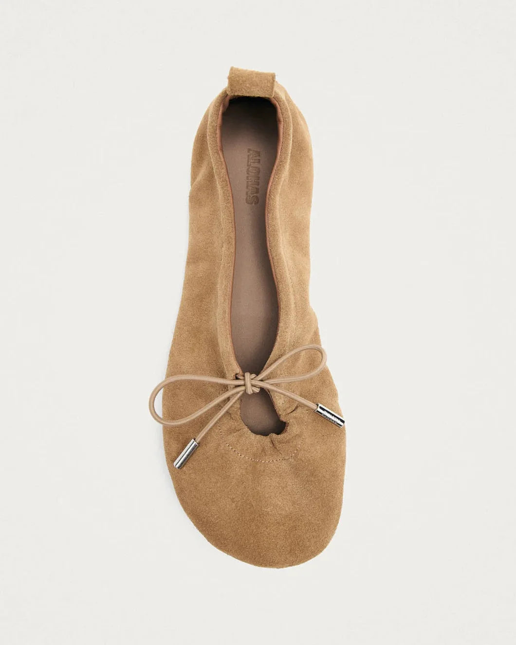 ALOHAS Rosalind Suede Tan Ballet Flats front