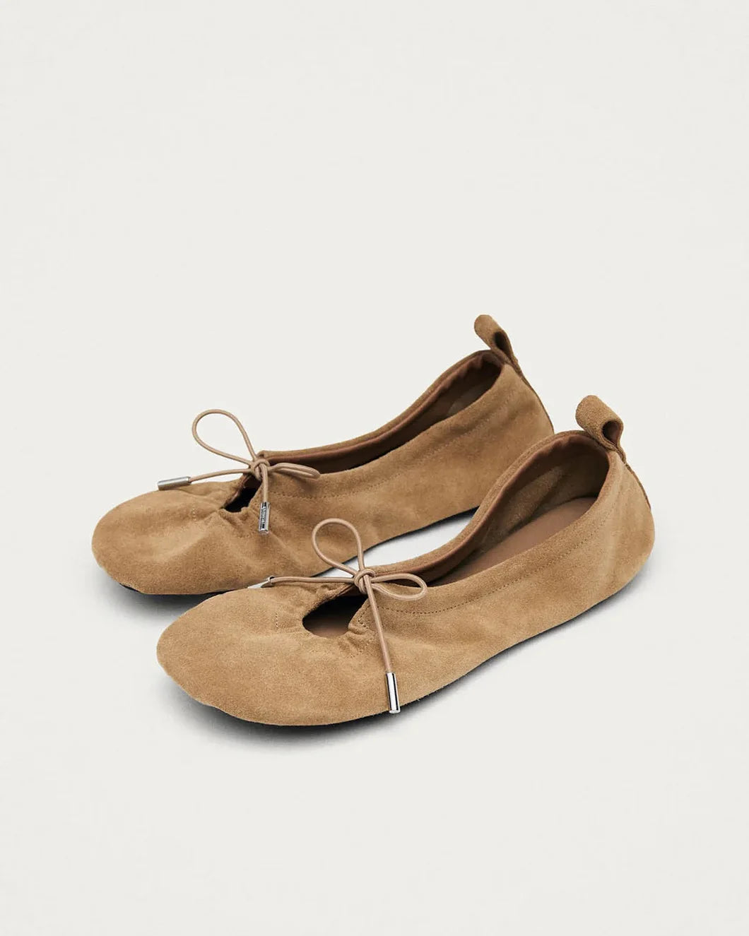 ALOHAS Rosalind Suede Tan Ballet Flats side