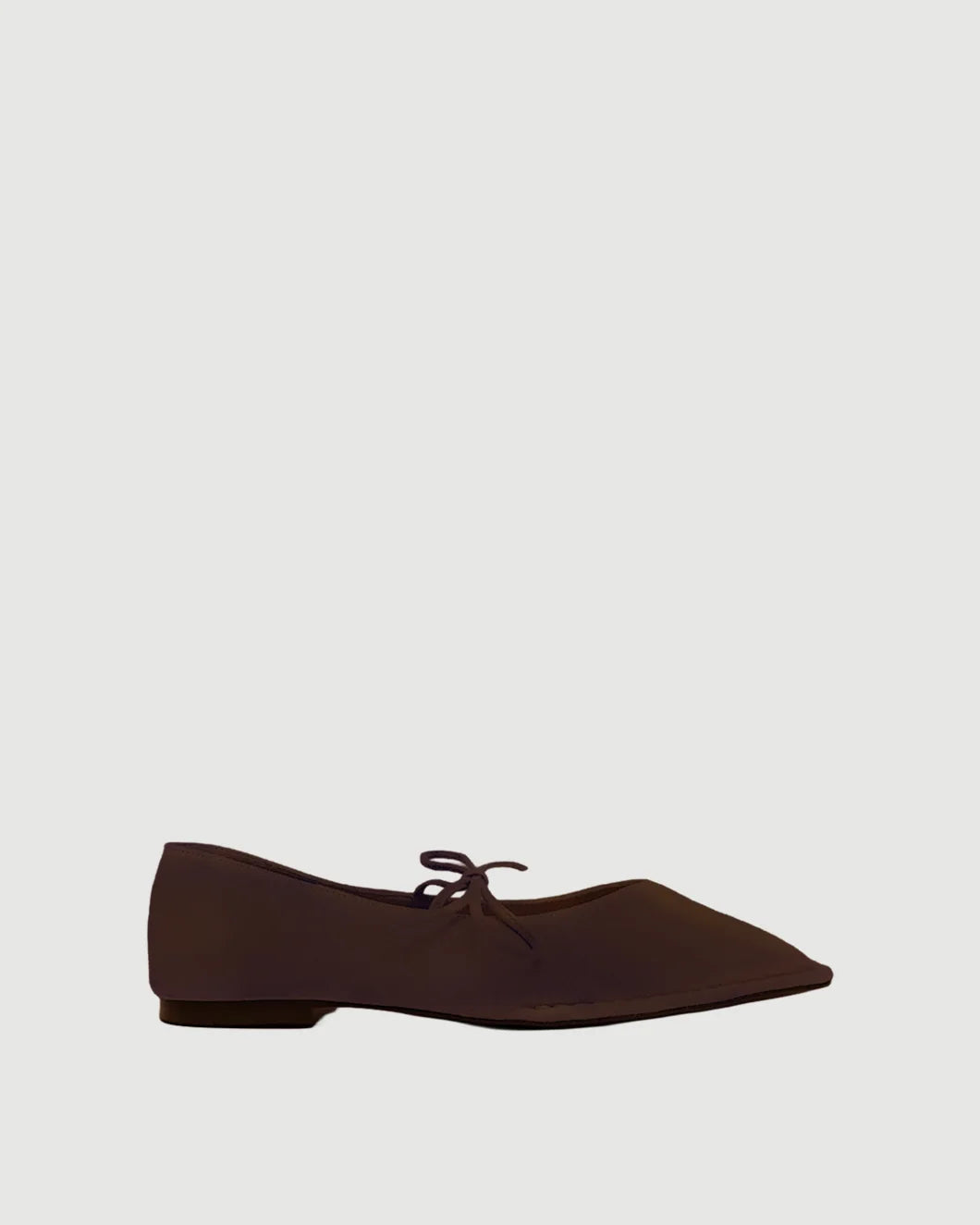 ALOHAS Sway Suede  Coffee Brown Leather Ballet Flats isolated