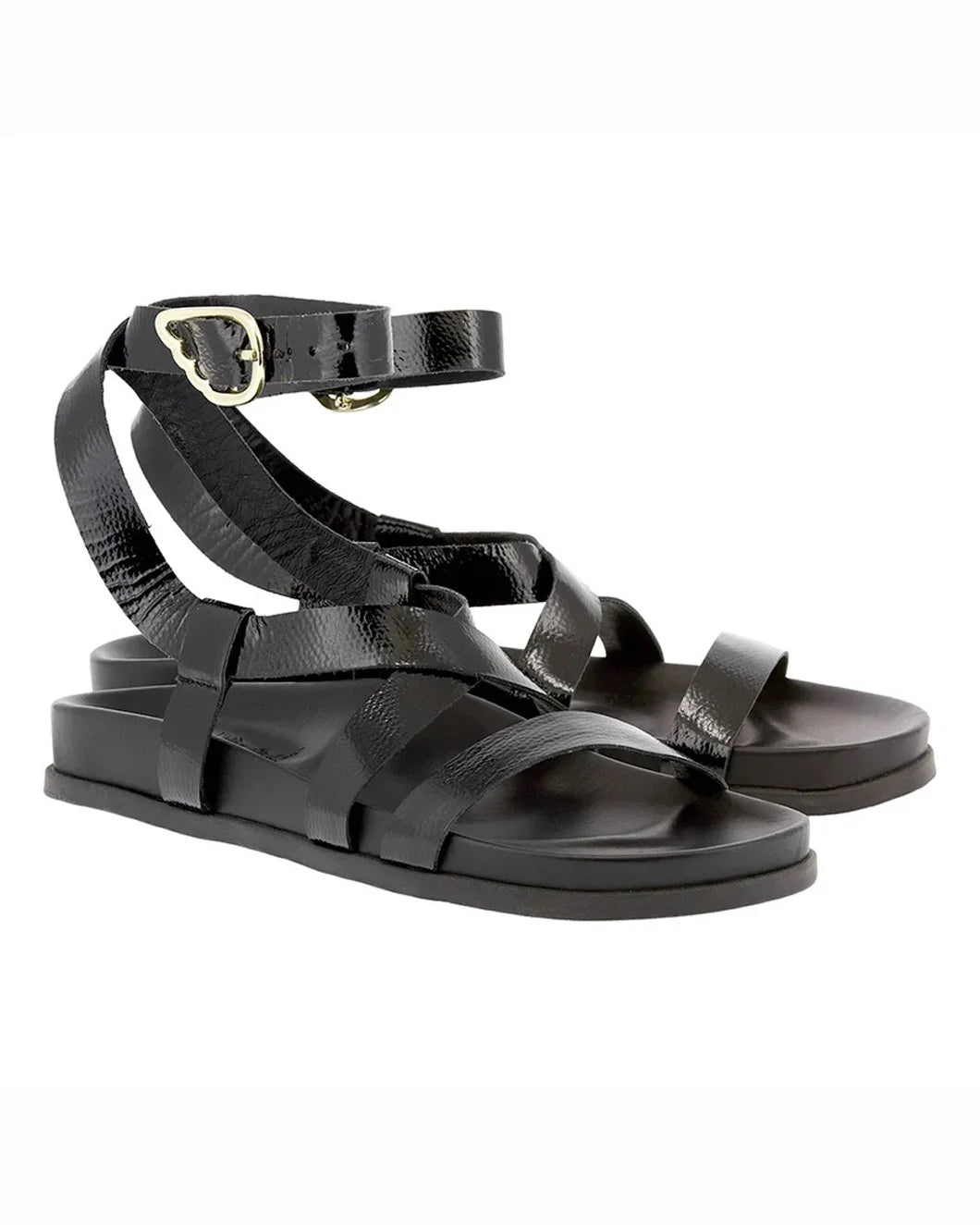 ANCIENT GREEK SANDALS Zelina black side