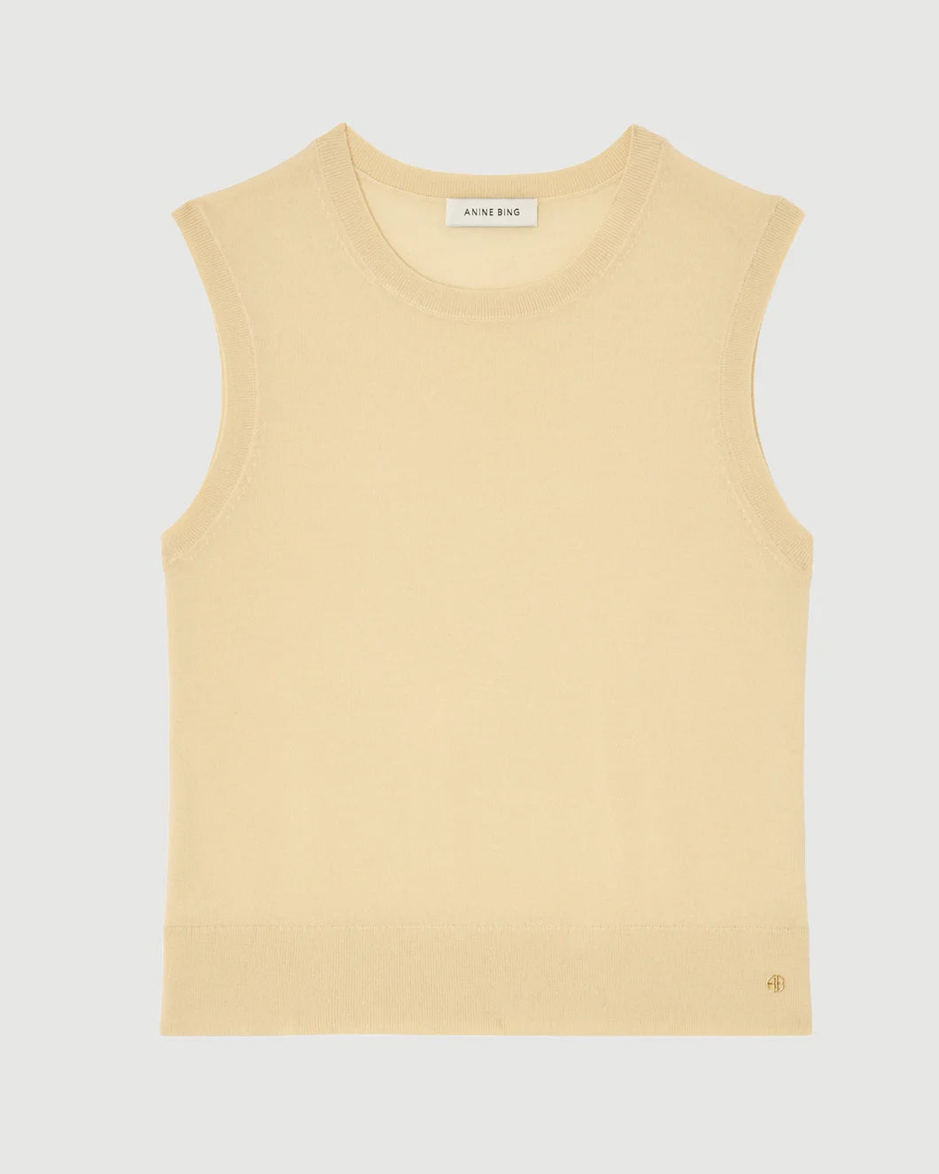 ANINE BING Moni Crop Tank Butter Yellow isolated