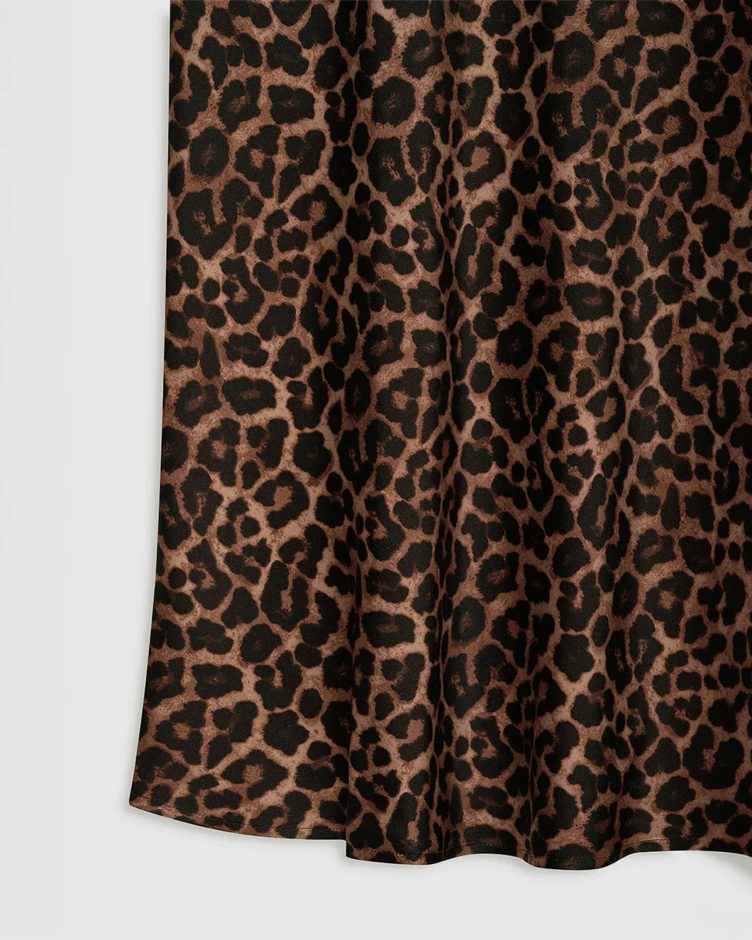 ANINE BING Printed Bar Silk Skirt black and brown leopard front detail