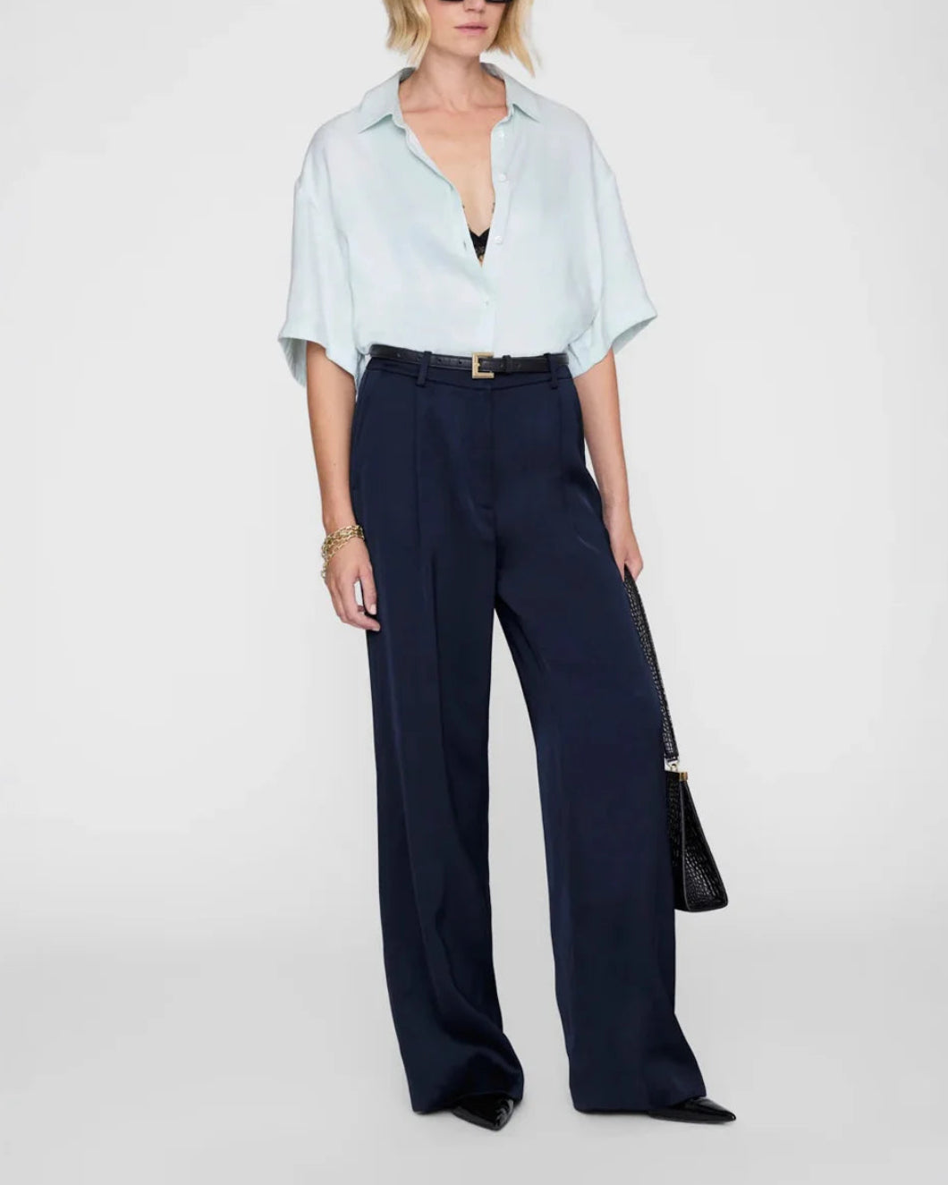 ANINE BING coco shirt spring mint on figure  front