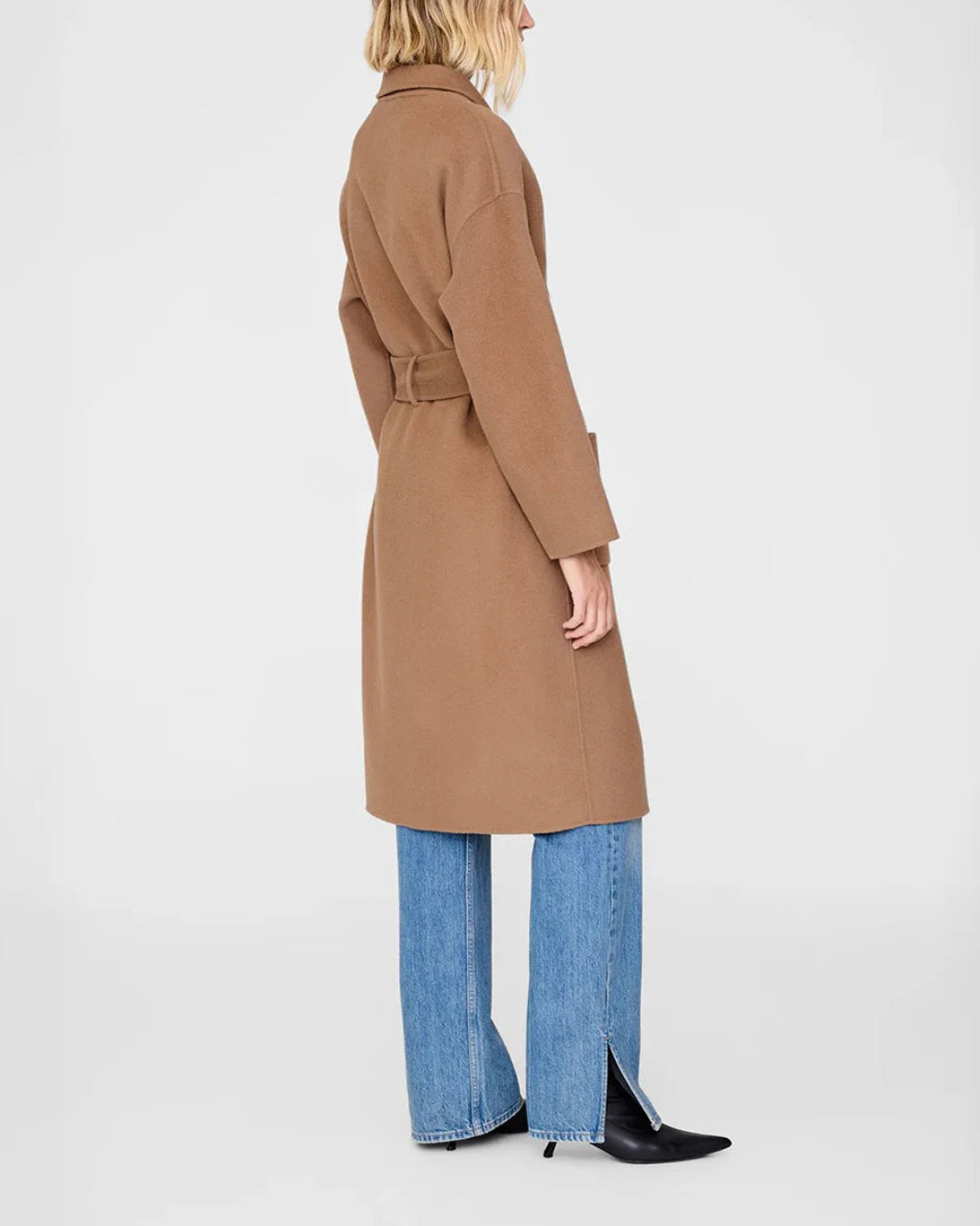 ANINE BING dylan coat camel on figure side