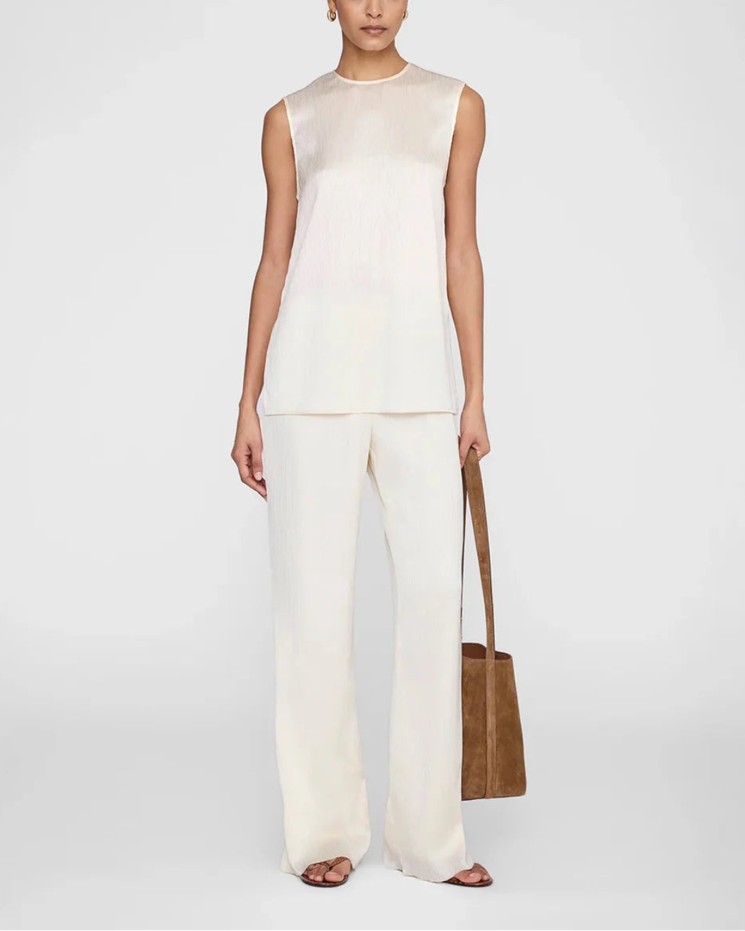 ANINE BING malia top cream on figure fromt