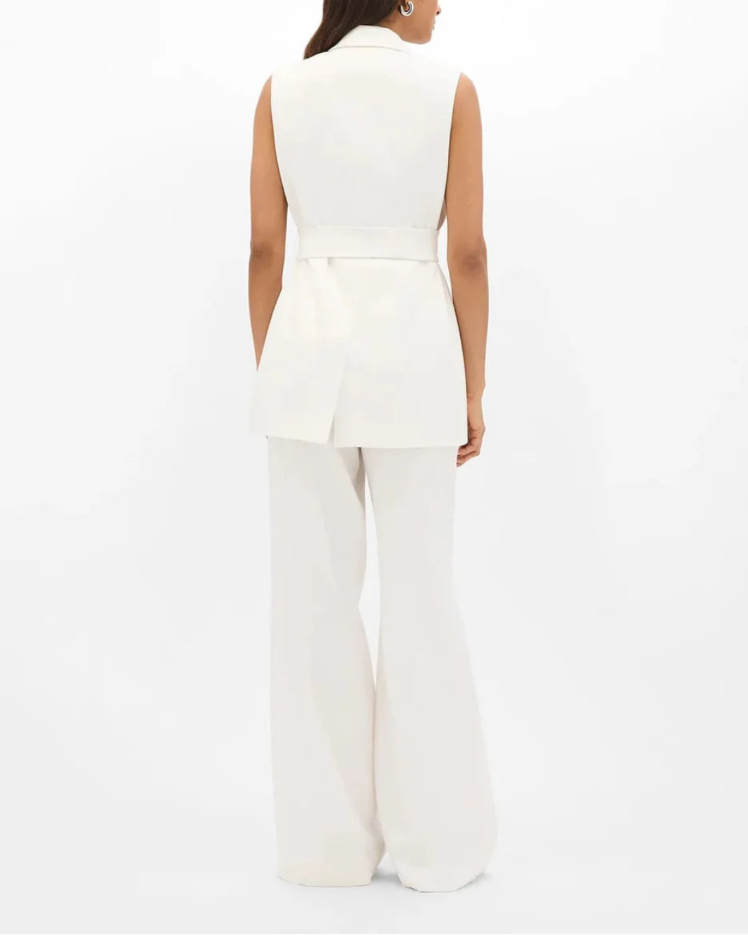 ANOTHER TOMORROW Easy Tie Vestoff white on figure back