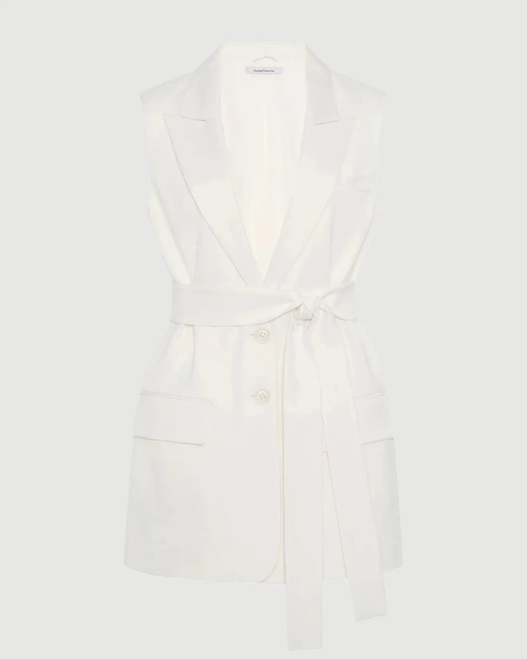 ANOTHER TOMORROW Easy Tie Vestoff white isolated