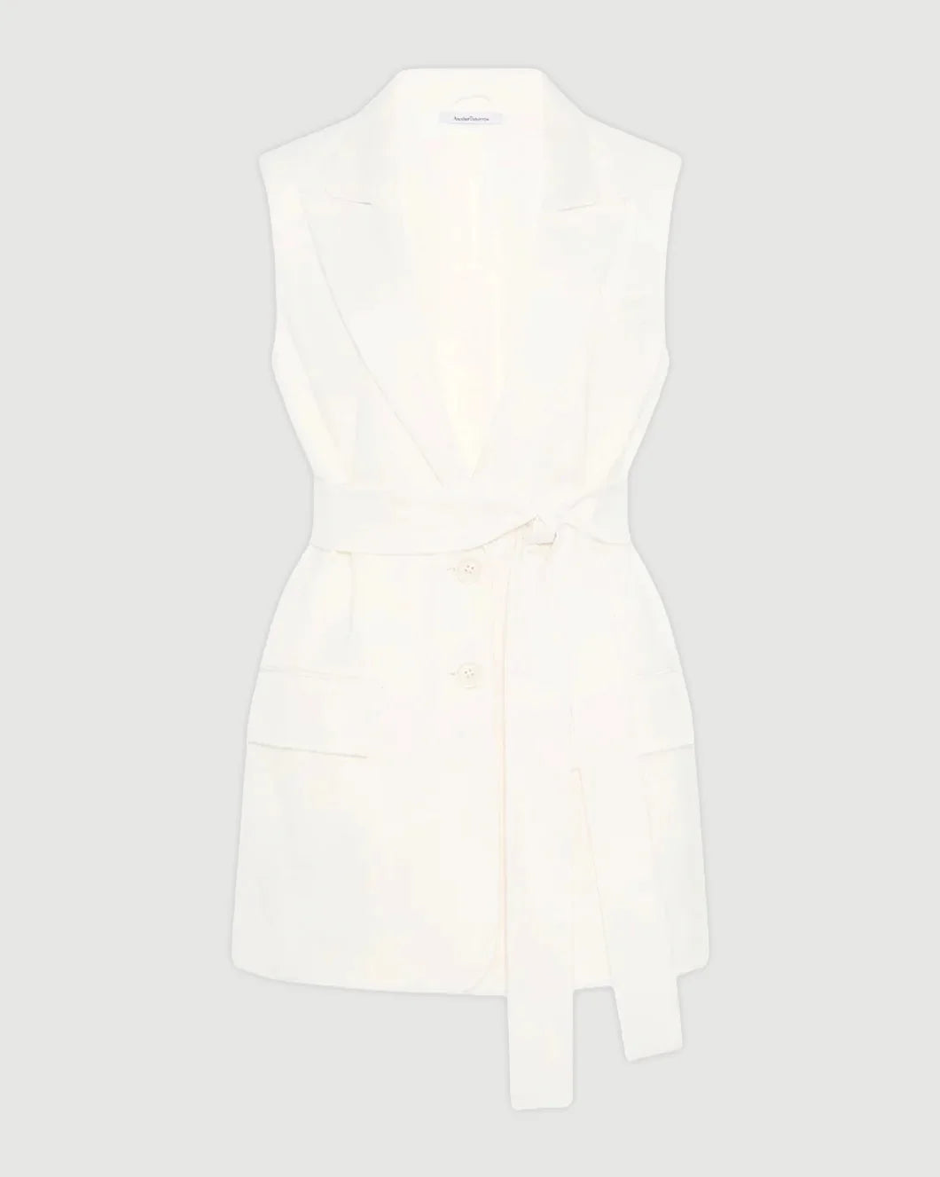 aNother tomorrow easy tie on vest white isolated 