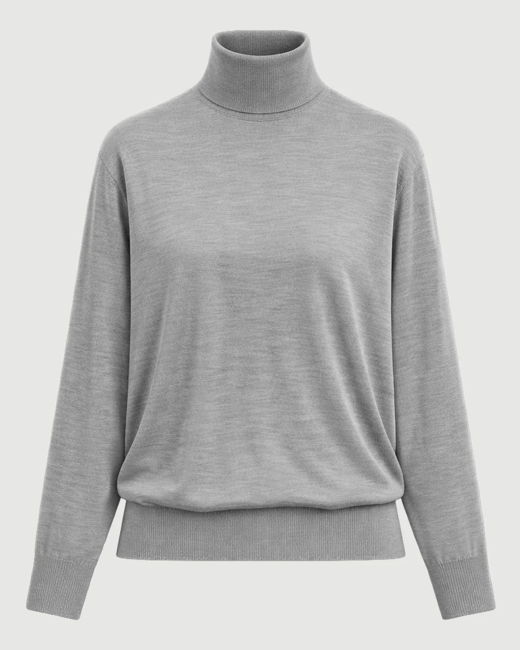 ANOTHER TOMORROW Featherweight Turtleneck gray isolated