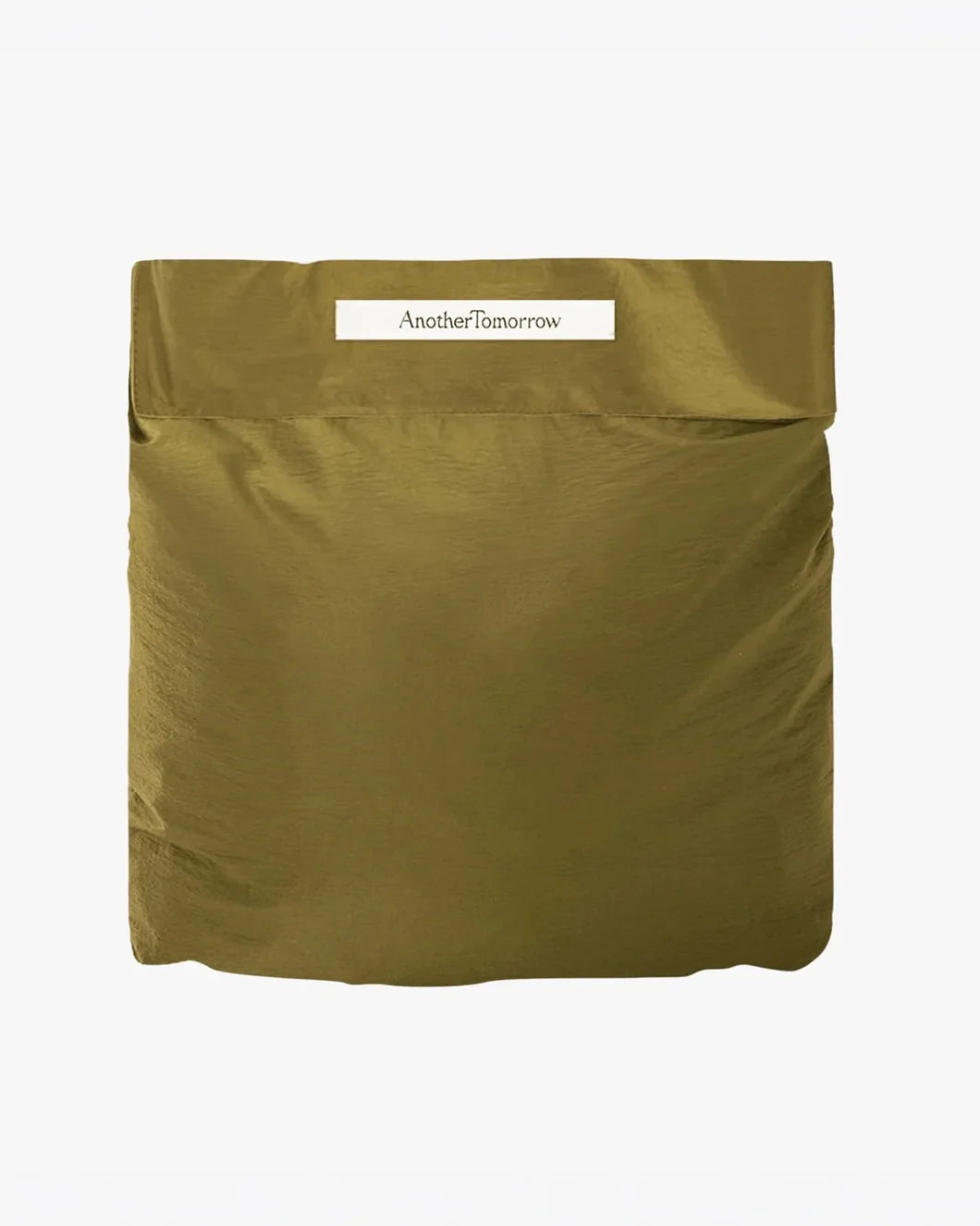 ANOTHER TOMORROW Recycled Nylon Trench Olive front fold
