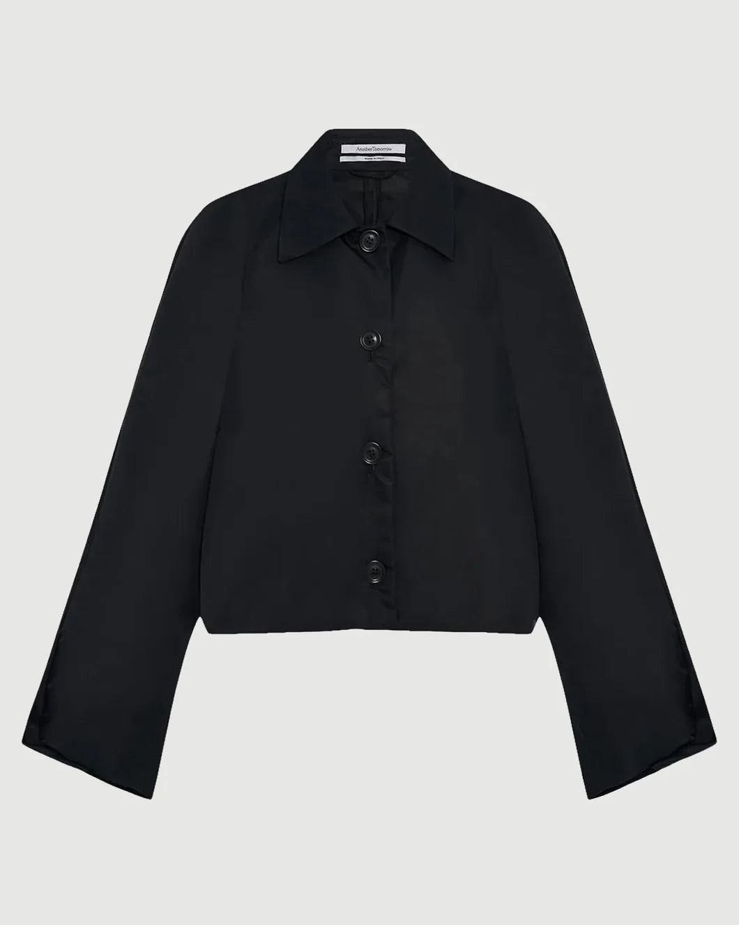 ANOTHER TOMORROW Short Balmacaan black isolated