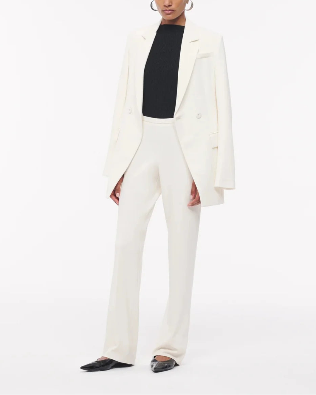 ANOTHER TOMORROW jersey pant vanilla on figure front