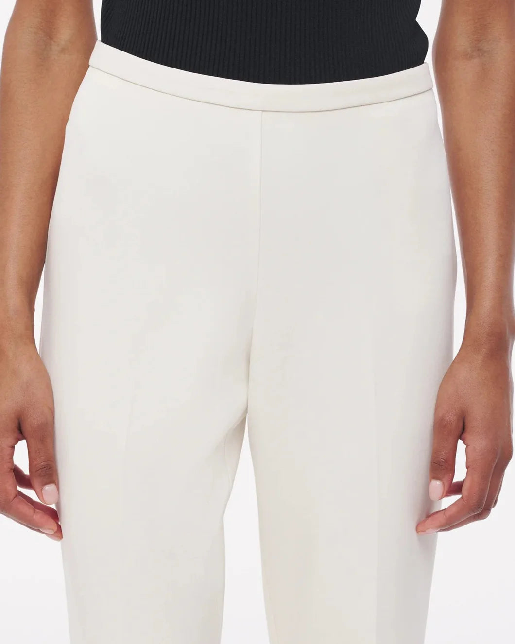 ANOTHER TOMORROW jersey pant vanilla front detail