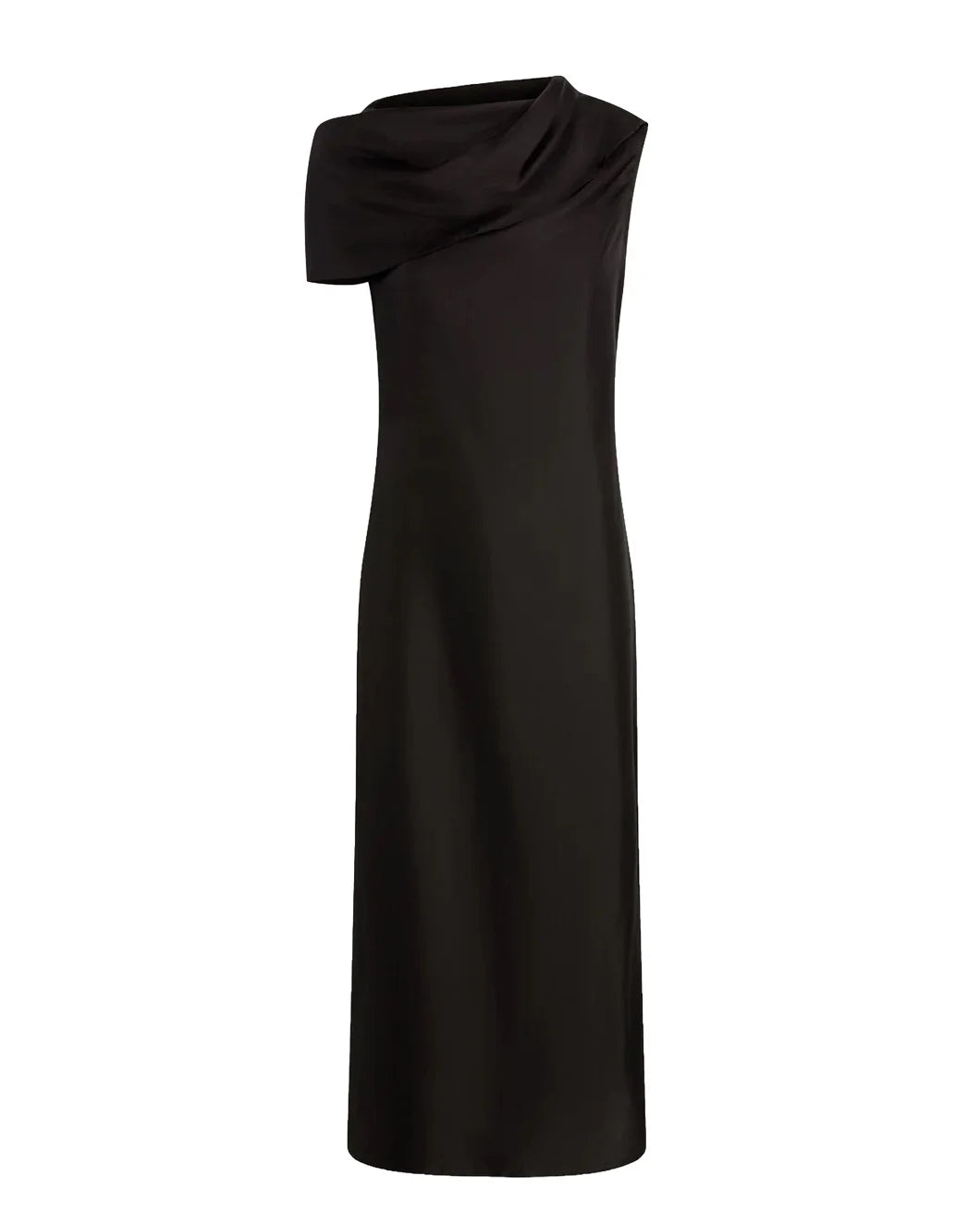 ARGENT Funnel Neck Dress in Silk Twill isolated