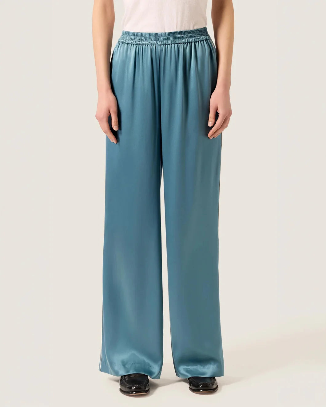 ARGENT Pull-Up Pant in Silk Charmeuse on figure front 2