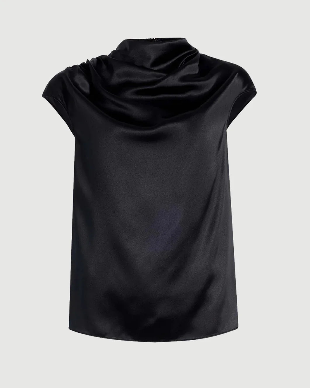 ARGENT Ruched Blouse in Silk Charmeuse isolated