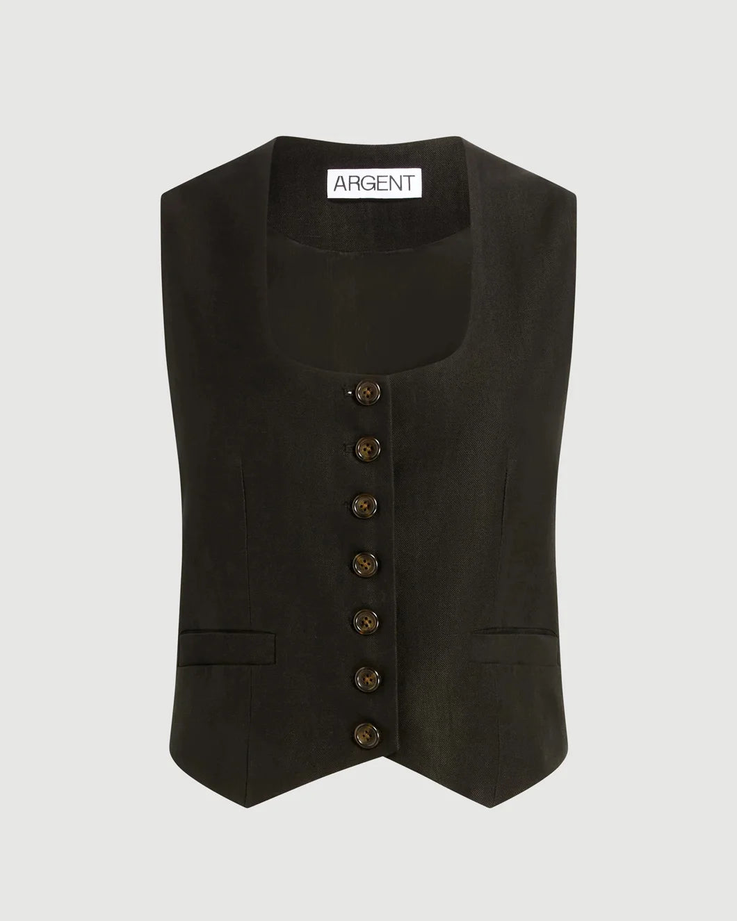 ARGENT Scoop Neck Waistcoat black isolated