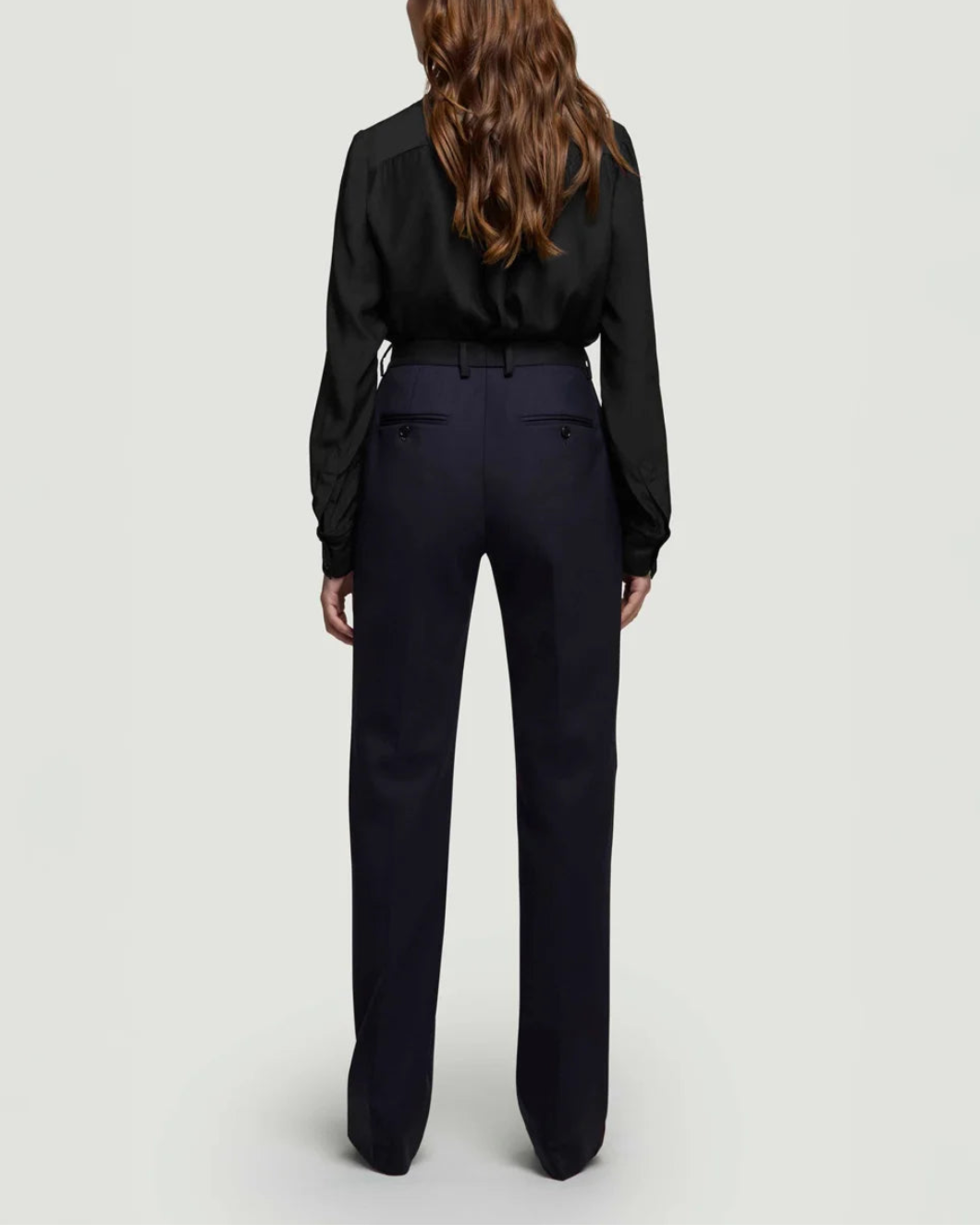 ARGENT colorblocked tuxedo trouser midnight black on figure back