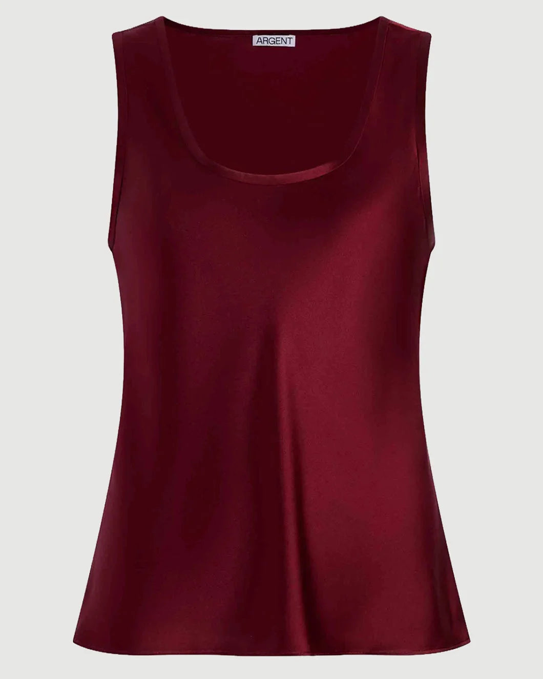 ARGENT Tank in Silk Charmeuse Dark Plum isolated