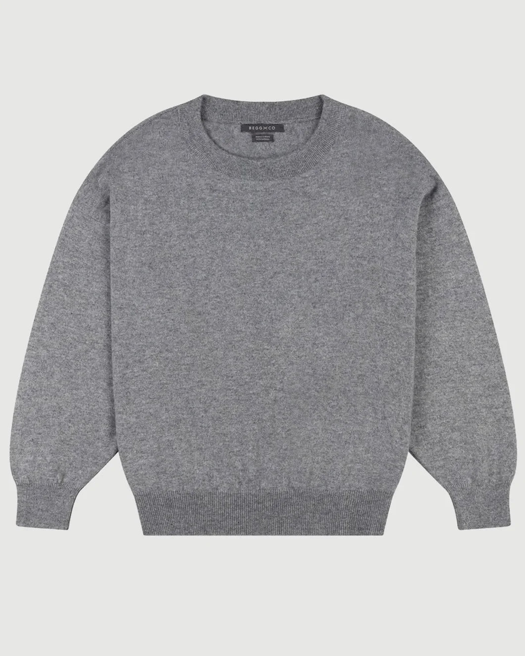 BEGG X CO Iris Crew Sweater Grey Flannel isolated