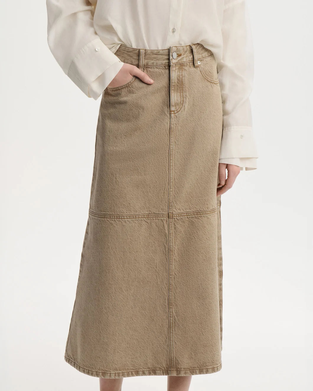 BY MALENE BIRGER Solene Denim Skirt on figure front 1