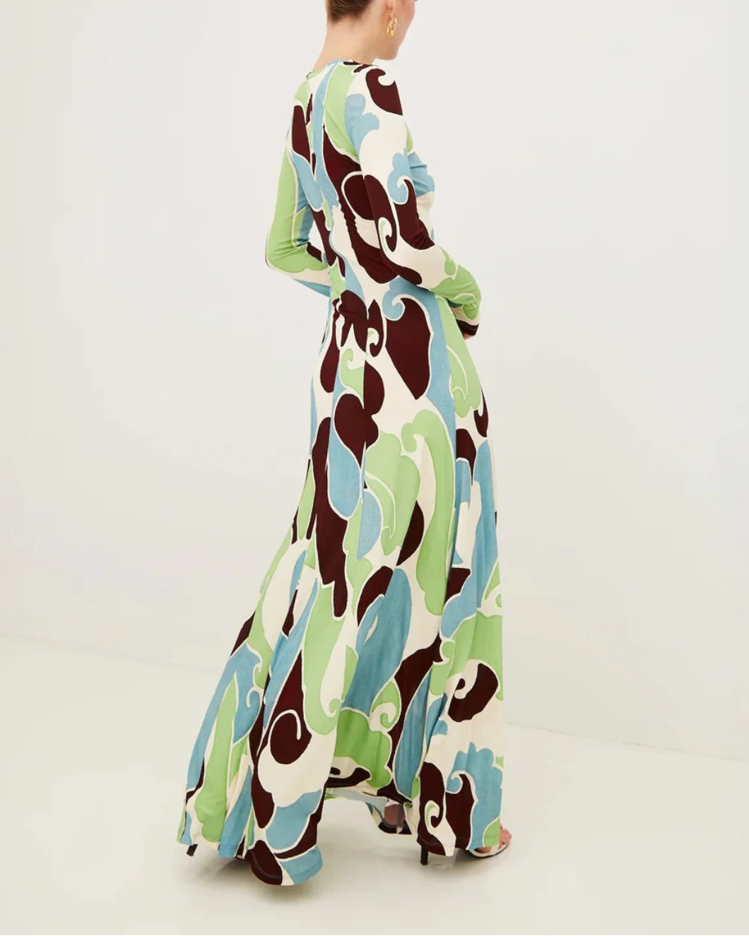 CARA CARA aspen dress petal wave mint on figure back