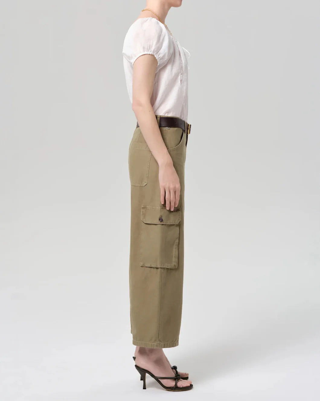 CITIZEN Thassos Utility Pant in bezal on figure side