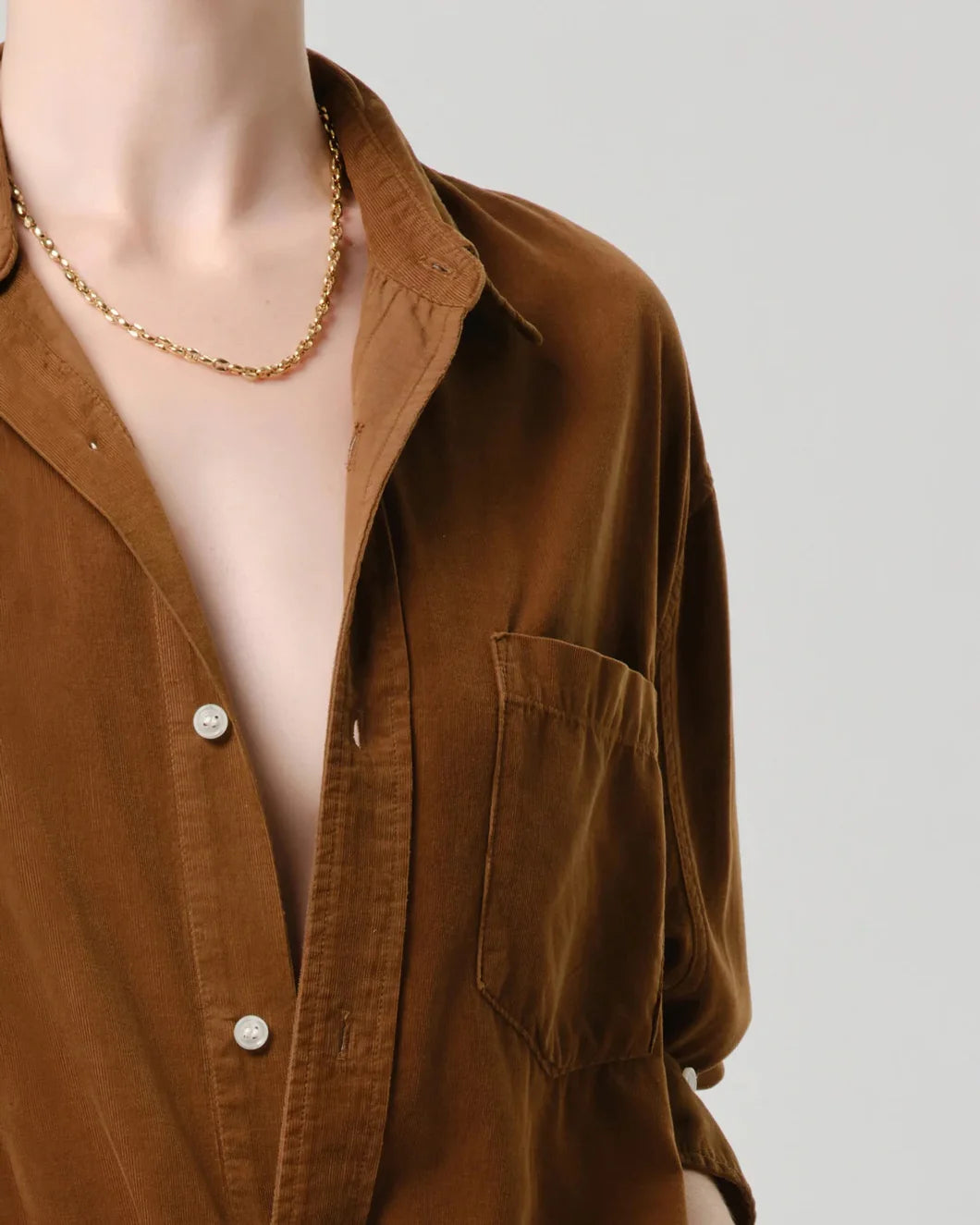 CITIZENS Kayla shirt manuka on figure front detail