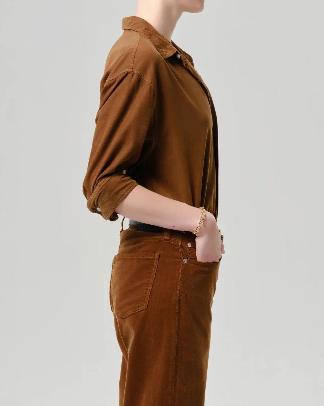CITIZENS Kayla shirt manuka on figure side