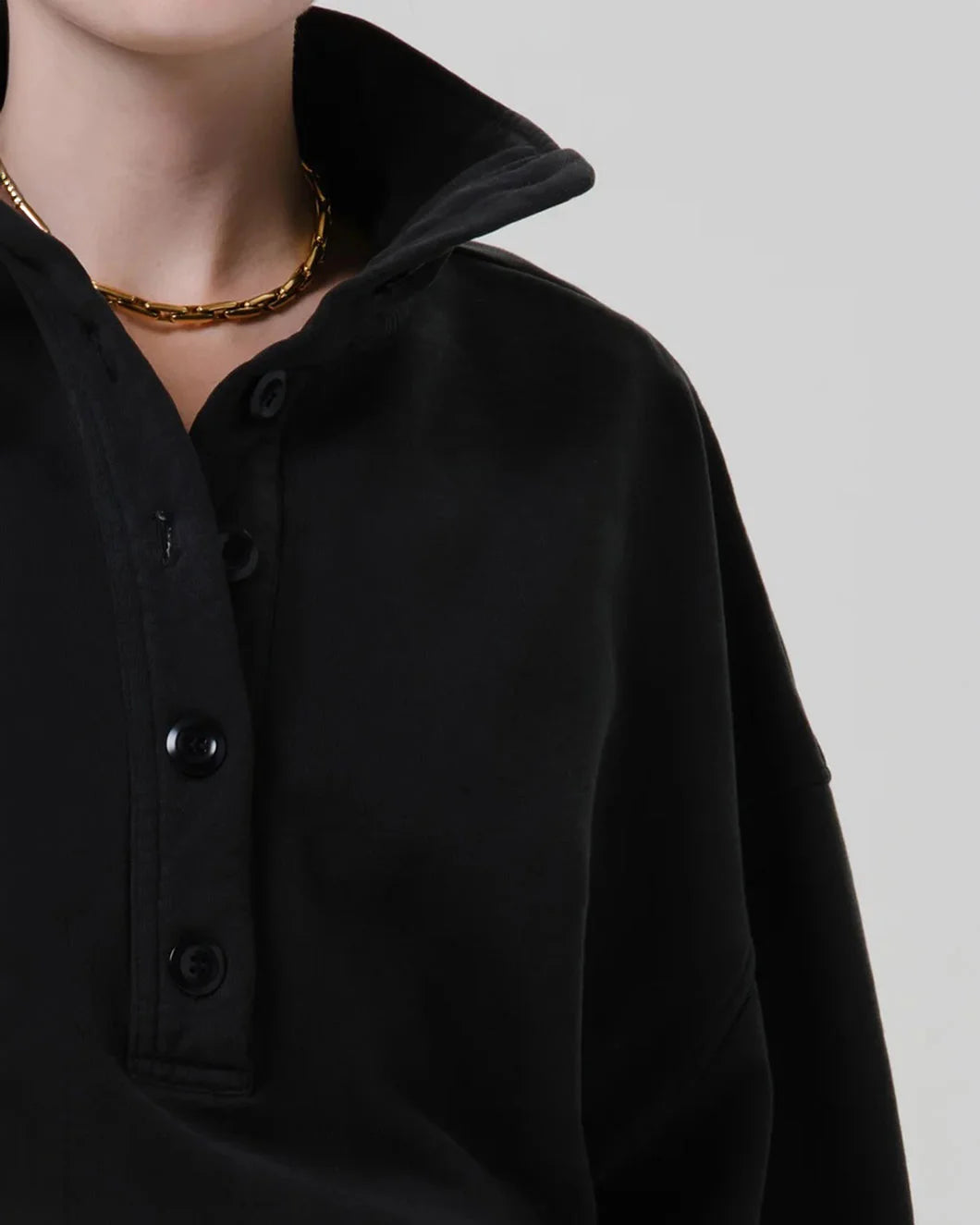 CITIZENS Mirelle Funnel Neck juniper on figure front detail