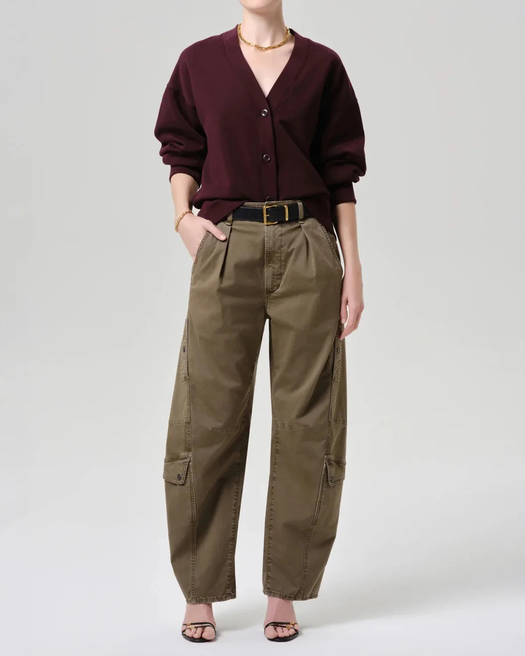 CITIZENS OF HUMANITY flight pant green on figure front