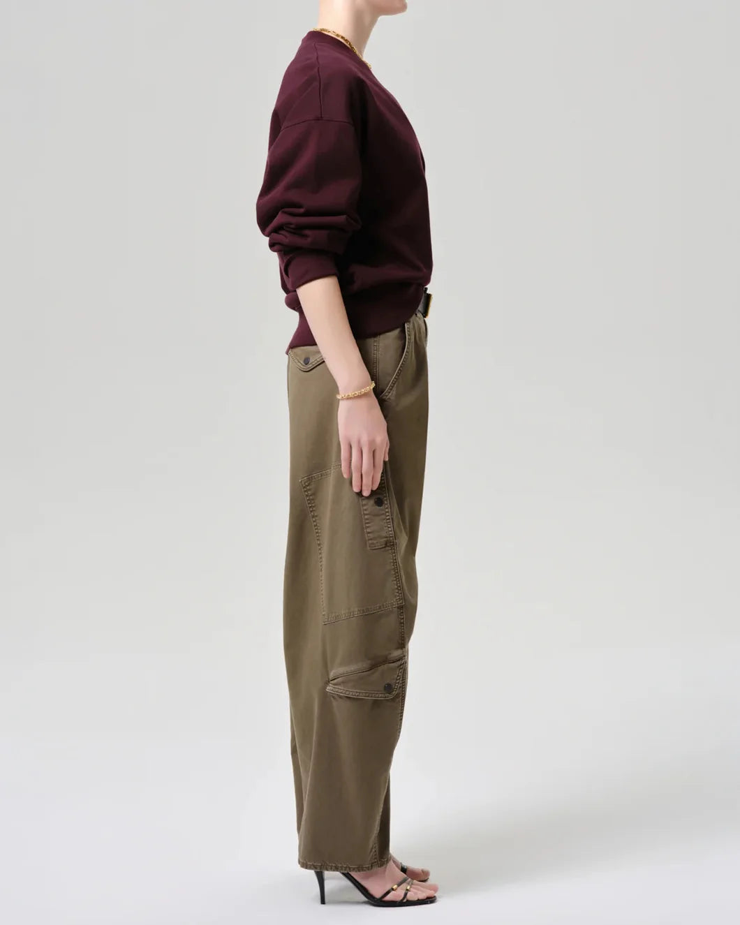 CITIZENS OF HUMANITY flight pant green on figure side