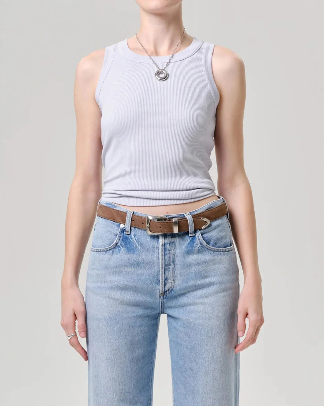 CITIZENS OF HUMANITY Isabel Rib Tank Pindary on figure front