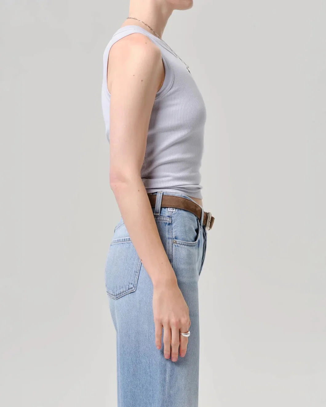CITIZENS OF HUMANITY Isabel Rib Tank Pindary on figure side